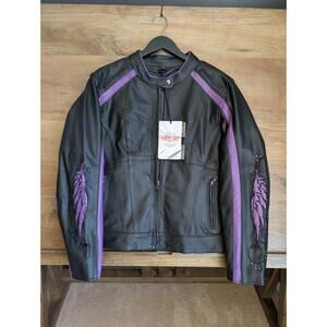 Milwaukee Leather Scooter Jacket Women XL Black Embroidered Studded Full Zip NWT